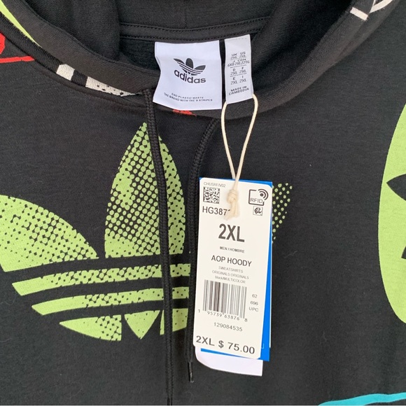 Rare Adidas Hoody Sweatshirt with Logos all over - brand new - Picture 10 of 11